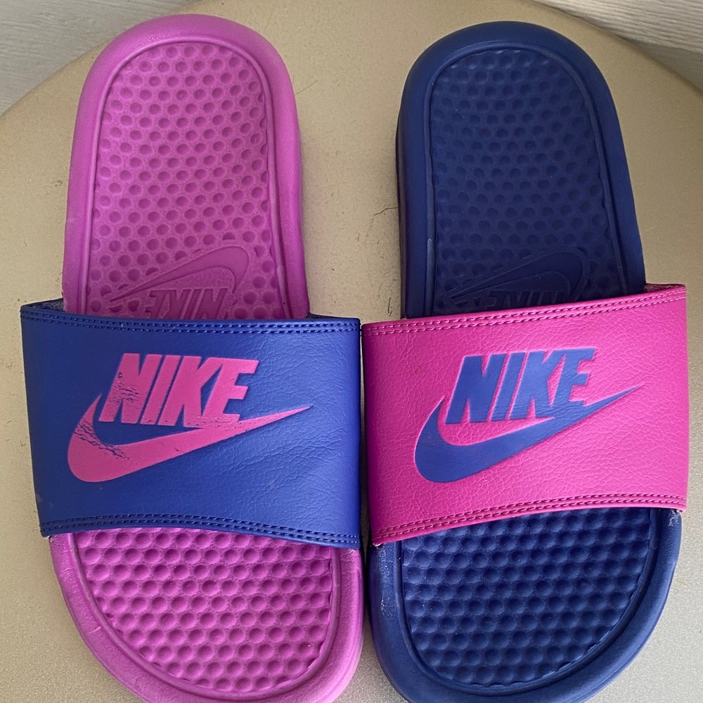 Nike Dual-Tone Pink and Purple Slides